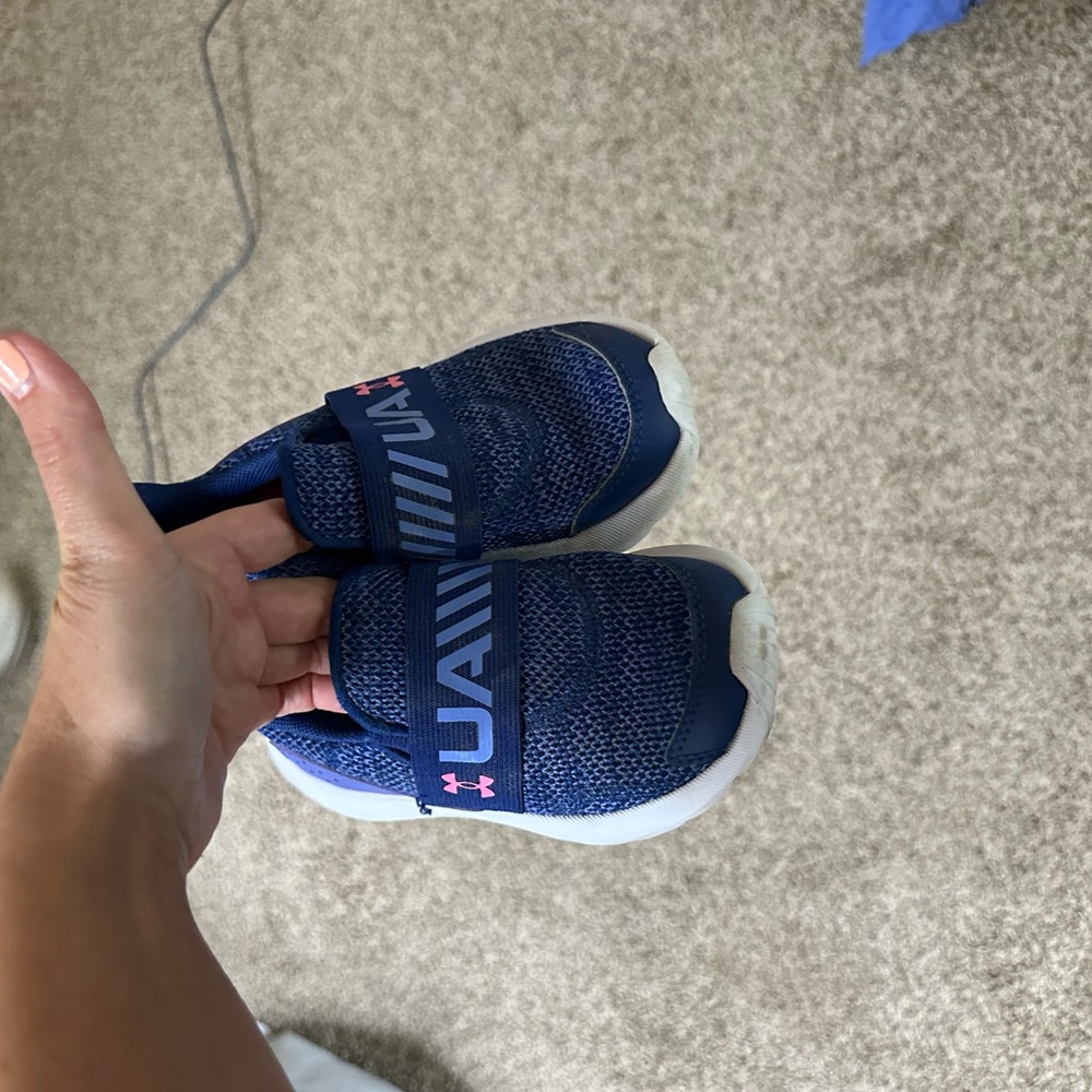 Under Armour Kids' Blue and Pink Sneakers